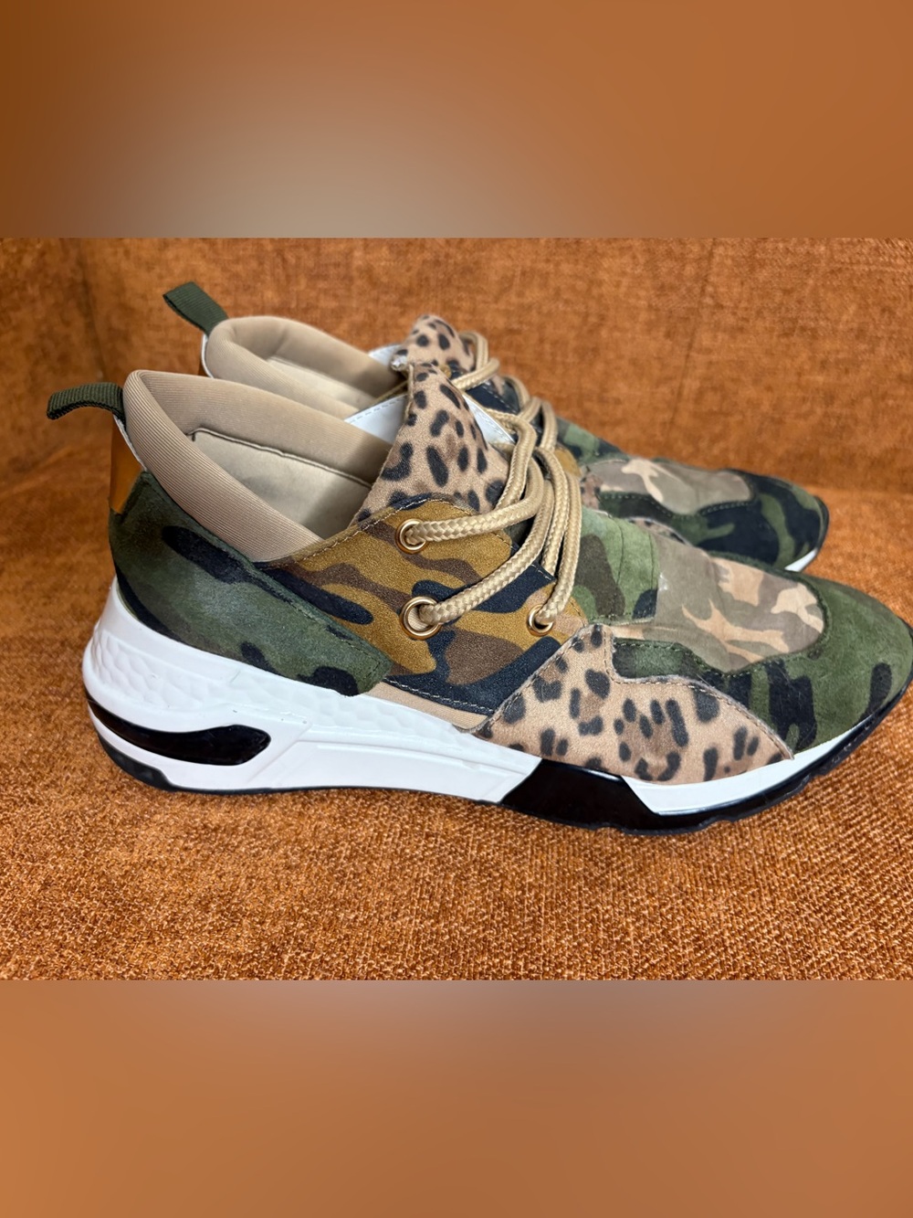 Steve Madden River Camo & Leopard Platform Sneakers Size 10